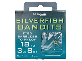 Drennan Silverfish Bandits Hooks to Nylon - Click Image to Close
