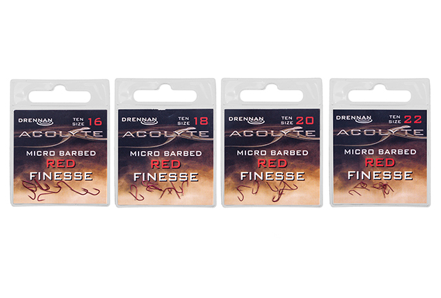 Drennan Acolyte Red Finesse Micro Barbed Hooks