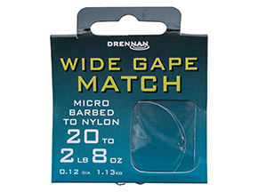 Drennan Wide Gape Match Micro Barbed Hooks to Nylon