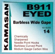 Kamasan B911 Eyed Barbless Hooks - Click Image to Close