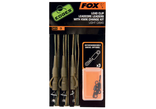 Fox EDGES Leadcore Lead Clip Leaders with Kwik Change Kit - Click Image to Close