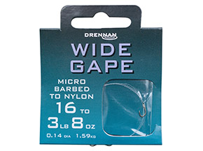 Drennan Wide Gape Micro Barbed Hooks to Nylon - Click Image to Close