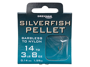 Drennan Silverfish Pellet Barbless Hooks to Nylon