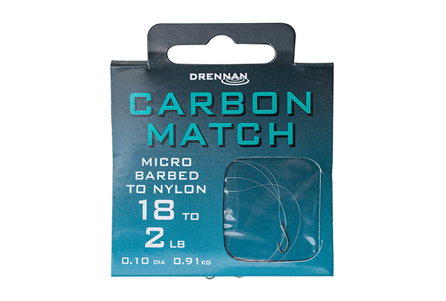 Drennan Carbon Match Micro Barbed Hooks to Nylon