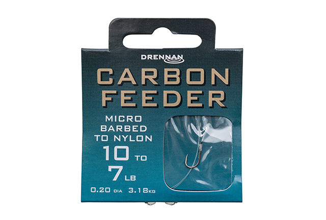 Drennan Carbon Feeder Micro Barbed Hooks to Nylon