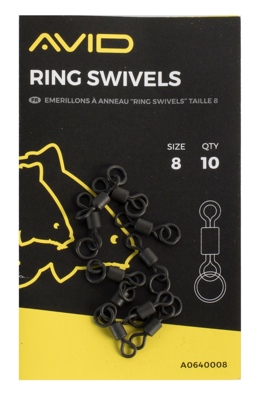 Avid Carp Ring Swivel Size 8 - Click Image to Close