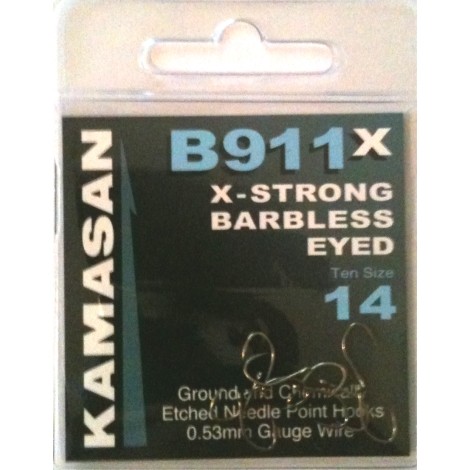 Kamasan B911 X Strong Eyed Barbless Hooks