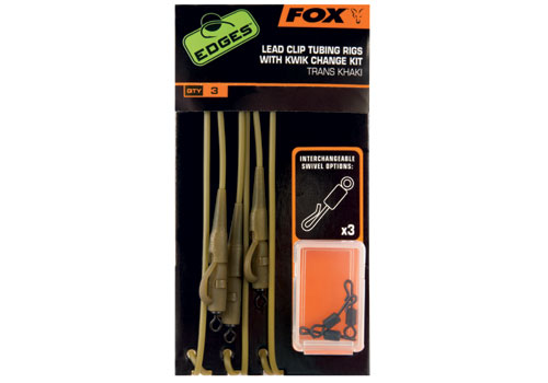 Fox EDGES Lead Clip Tubing Rigs with Kwik Change Kit